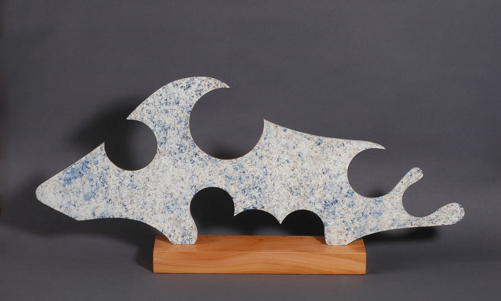 Hard Winter Bronze and Yew Sculpture