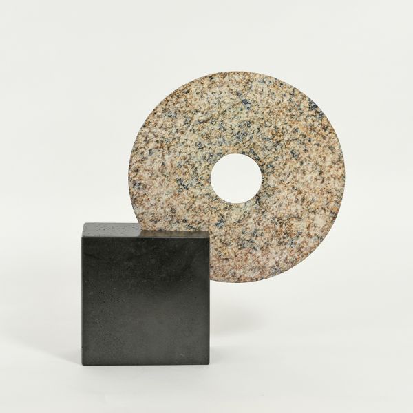 Memory Bronze and Slate Table Sculpture