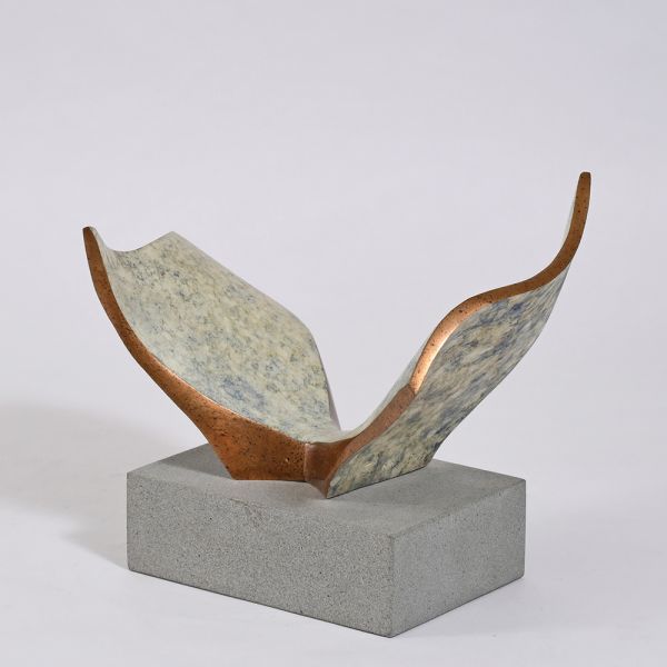 Dance Bronze and Stone Desktop Sculpture