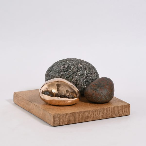 Trio 1 Bronze and Granite Sculpture
